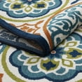 thumbnail image 6 of Loomaknoti Terrace Tropic Nerleno 8' x 10' Geometric Indoor/Outdoor Area Rug , Blue/Orange, 6 of 9