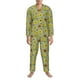 thumbnail image 3 of Fotbe Sage Green With Sunflowers Pijama de Hombre con Estampado de Manga Larga, Conjunto de 2 Piezas, Ropa de Dormir Suave y Cómoda con Bolsillos-Large, 3 of 7