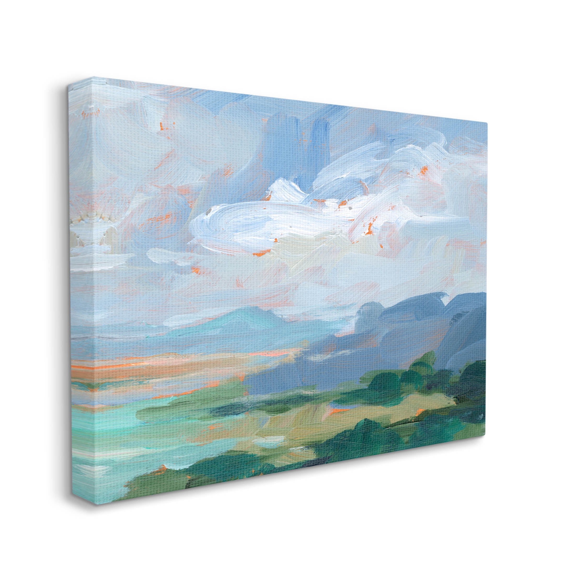 Ocean Cliffs Abstract Landscape Landscape Painting Gallery Wrapped Canvas Print Wall Art