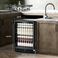 thumbnail image 3 of Coolake 24 Inch Wide Under Counter Beverage Refrigerator, 180 Can Capacity Beverage Cooler with Glass Door, Built in or Freestanding, Drink Fridge for Basement, Kitchen, Office, 3 of 7