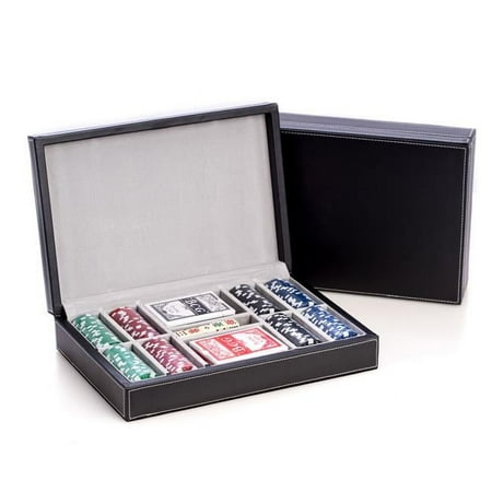 UPC: 0797140405351 | Bey-Berk International G535 Poker Set with 200 Chips in Leather Case Black