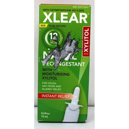 Xlear 12-Hour Decongestant Nasal Spray with Soothing Xylitol for Colds, Hay Fever, and Allergy Relief