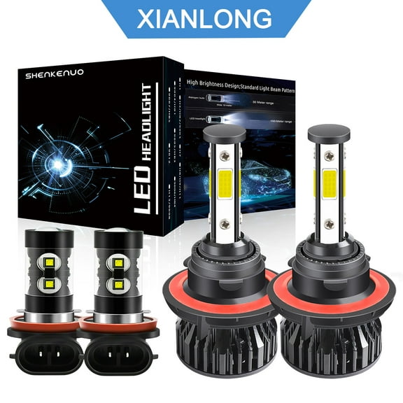 For Nissan Sentra 2004-2012,Combo 9008 H13 High/Low Beam LED Headlight Bulbs H11 H8 LED Fog Light Bulbs,Pack of 4