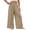 Khaki, variant on Women Elastic High Waist Wide Leg Pants Flowy Loose Fit Casual Airy Resort Bottoms Beach Vacation Loungewear Summer Palazzo Pants