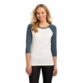 thumbnail image 1 of Juniors 50/50 3/4-Sleeve Raglan Tee - Heathered Dark Navy/White - Small, 1 of 1