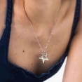 thumbnail image 3 of Fashion Simple Vintage Antique Silver Color Irregular Hollow Star Necklace, 3 of 7