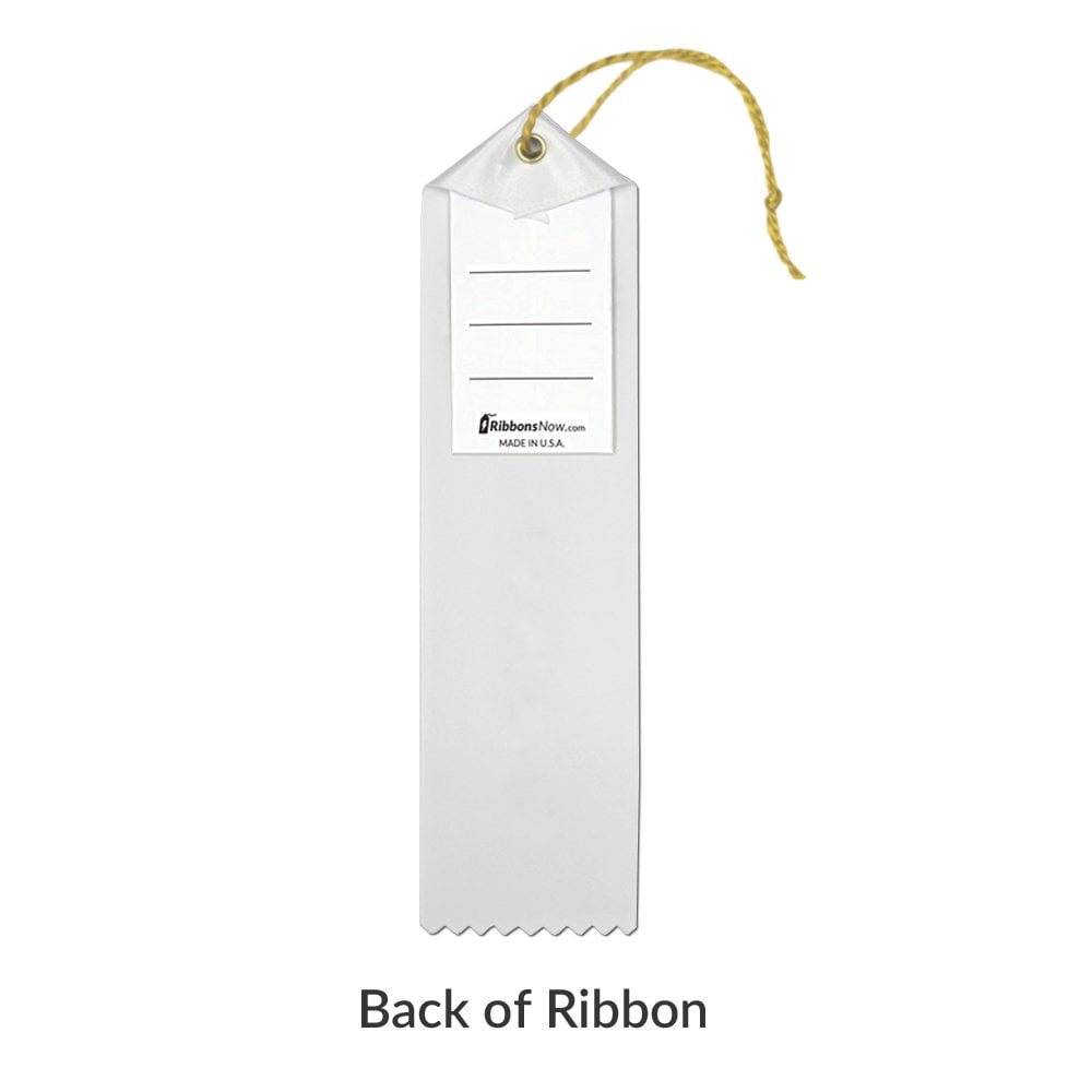 RibbonsNow 3rd Place Award Ribbons - 100 White Ribbons with Card & String