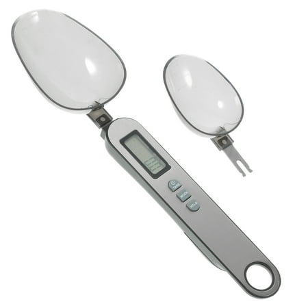 DEEPCRAFF 1Pc Portable Digital Spoon Grey Clear Scale Electronic Kitchen Measuring Tool