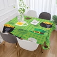 thumbnail image 5 of St Patrick's Coin Clover Tablecloth Rectangle Colorful Table Cloth Large Square Table Cover for Dining Kitchen Party 54"x54" Decor Gift, 5 of 7