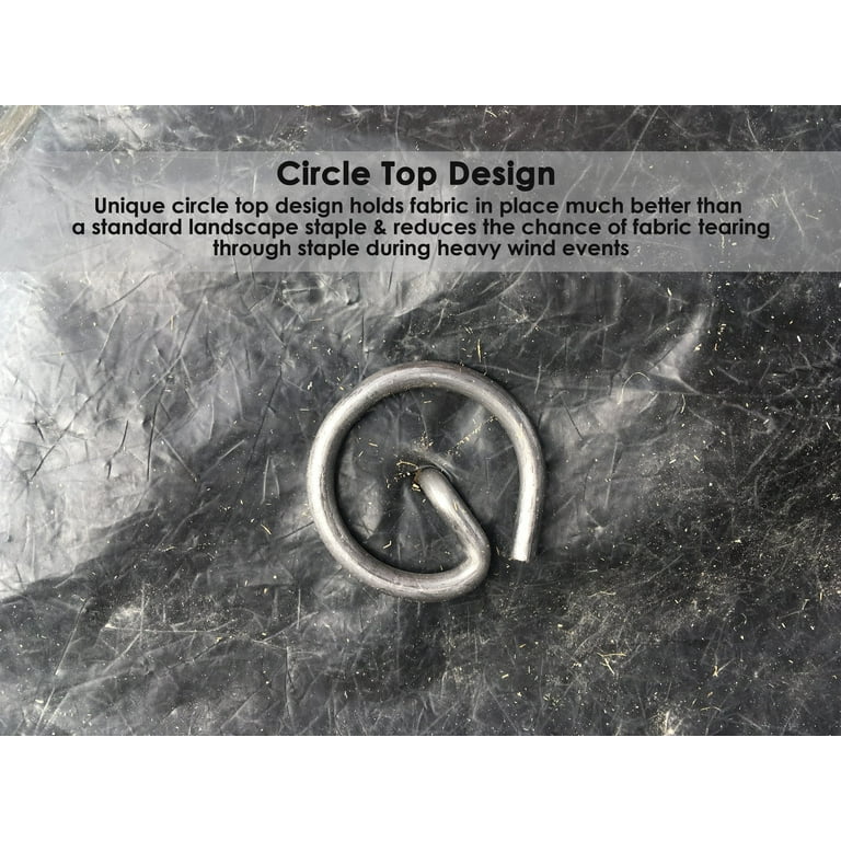 Circle Top Pins for Landscape Fabric & Weed Barrier - Sandbaggy