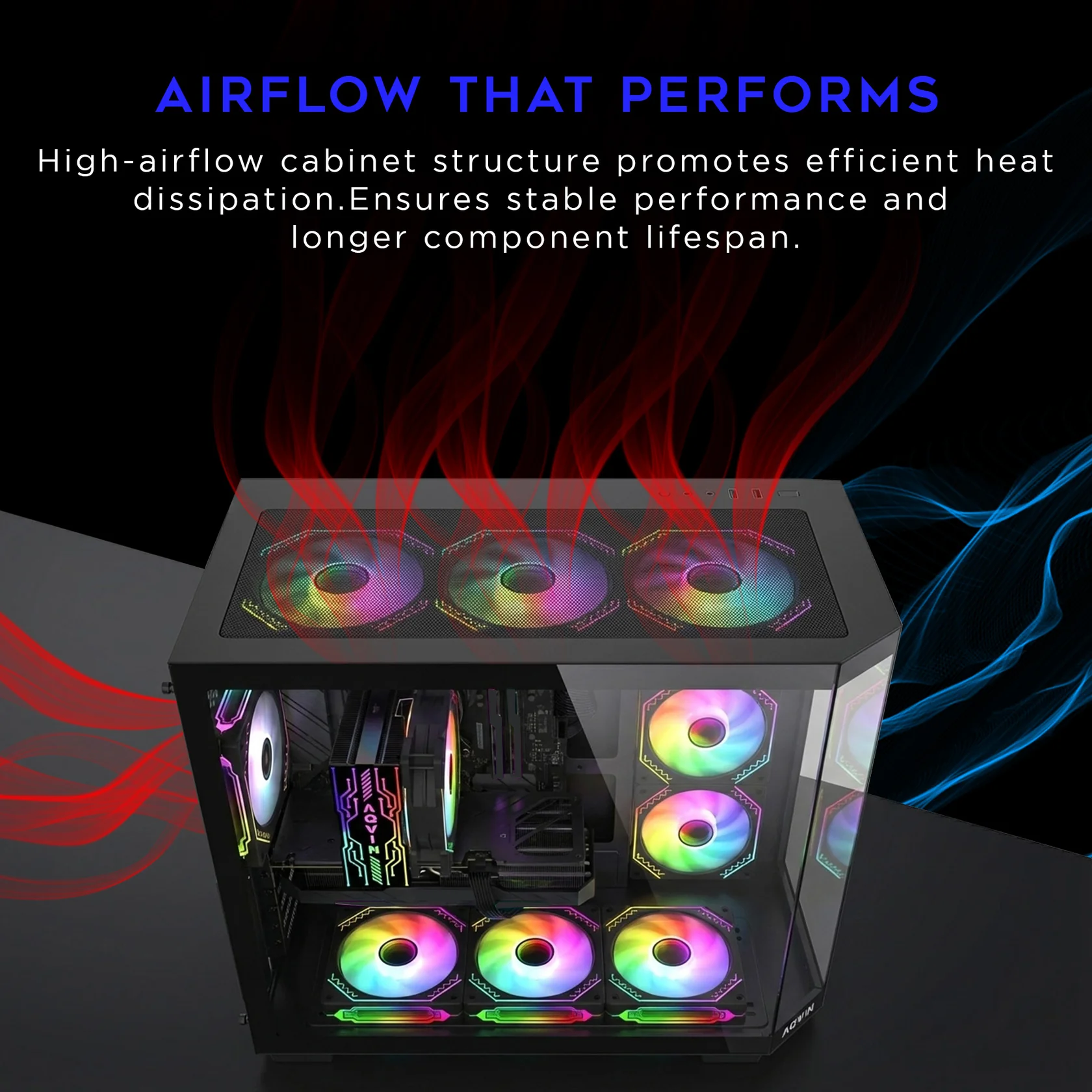 AQVIN Ignite Gaming Computer PC - AMD Ryzen 7 8700F CPU/ 32GB DDR5 RAM/ 1TB NVMe SSD/ GeForce RTX 5070 12GB Video Card/ Windows 11 Pro