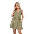 thumbnail image 3 of Sleeveless Mini Dress Gray-Green M, 3 of 7
