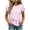 Pink, variant on Women's Casual Striped Cap Sleeve Peplum Blouse Round Neck Ruffle Asymmetrical Hem Flowy Tunic Tops for Travel Cruise Resort Chic, Yellow, S