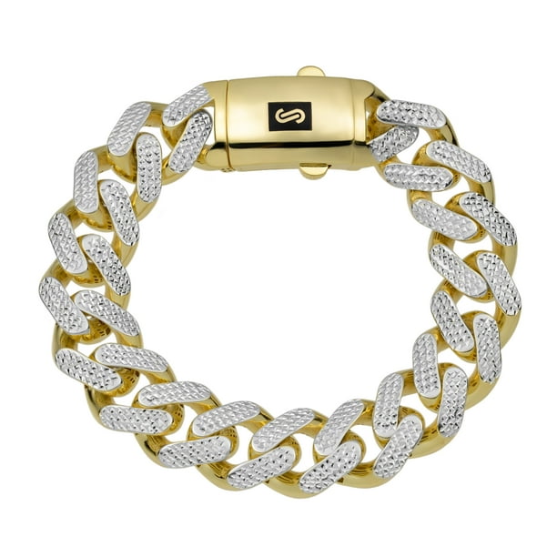 Miami Cuban Royal Link Unisex Adult Monaco Chain Bracelet Real 10K ...