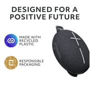 ULTIMATE EARS MINIROLL Ultra-Portable Waterproof Bluetooth Speaker, Big Bass, IP67 Dustproof, 131 ft (40 m) Range - Gentle Black