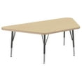 thumbnail image 1 of 30in x 60in Trapezoid Premium Thermo-Fused Adjustable Activity Table Maple/Maple/Black - Toddler Swivel, 1 of 5