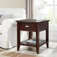 thumbnail image 4 of Leick Furniture Laurent End Table with Locking Drawer in Chocolate Cherry, 4 of 7