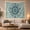 Aqua Mandala, variant on Intricate Mandala on Aqua Vintage Background, Mystical Boho for Wall Decor Enthusiasts, Folk Art Radial Symmetry, Birthday Gift, Tapestry Wall Hanging for Bedroom and Dorm Room