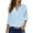 A01 Blue, variant on V Neck 3/4 Sleeve Shirts For Women Solid Colod Classic Dressy Casual Tunic Tops Breathable Spring Basic Blouses Vacation Clothes Black S