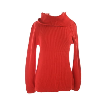 Tommy Hilfiger Red Ribbed Cowl-Neck Sweater XL