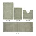 thumbnail image 3 of Better Trends 4 Piece Premium Bathroom Rug Set 100% Cotton Soft Tufted Bath Mat Water absorbent Reversible U shape Toilet Bath Rug for Bathroom, Shower and Bathtub Use, Dark Sage - Edge Collection, 3 of 5
