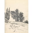 thumbnail image 2 of Joseph Wright of Derby 11x14 Gold Ornate Wood Frame and Double Matted Museum Art Print Titled - Trees, Bushes and Vegetation (1774-75), 2 of 4