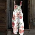 thumbnail image 1 of ICHUANYI Clearance Women's Casual Sleeveless Strap Floral Printed Spaghetti High Waist Wide Leg Jumpsuit Rompers(White, L) ICHUANYI WER2023080816500, 1 of 4
