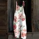 thumbnail image 1 of ICHUANYI Clearance Women's Casual Sleeveless Strap Floral Printed Spaghetti High Waist Wide Leg Jumpsuit Rompers(White, M) ICHUANYI WER2023080816502, 1 of 4