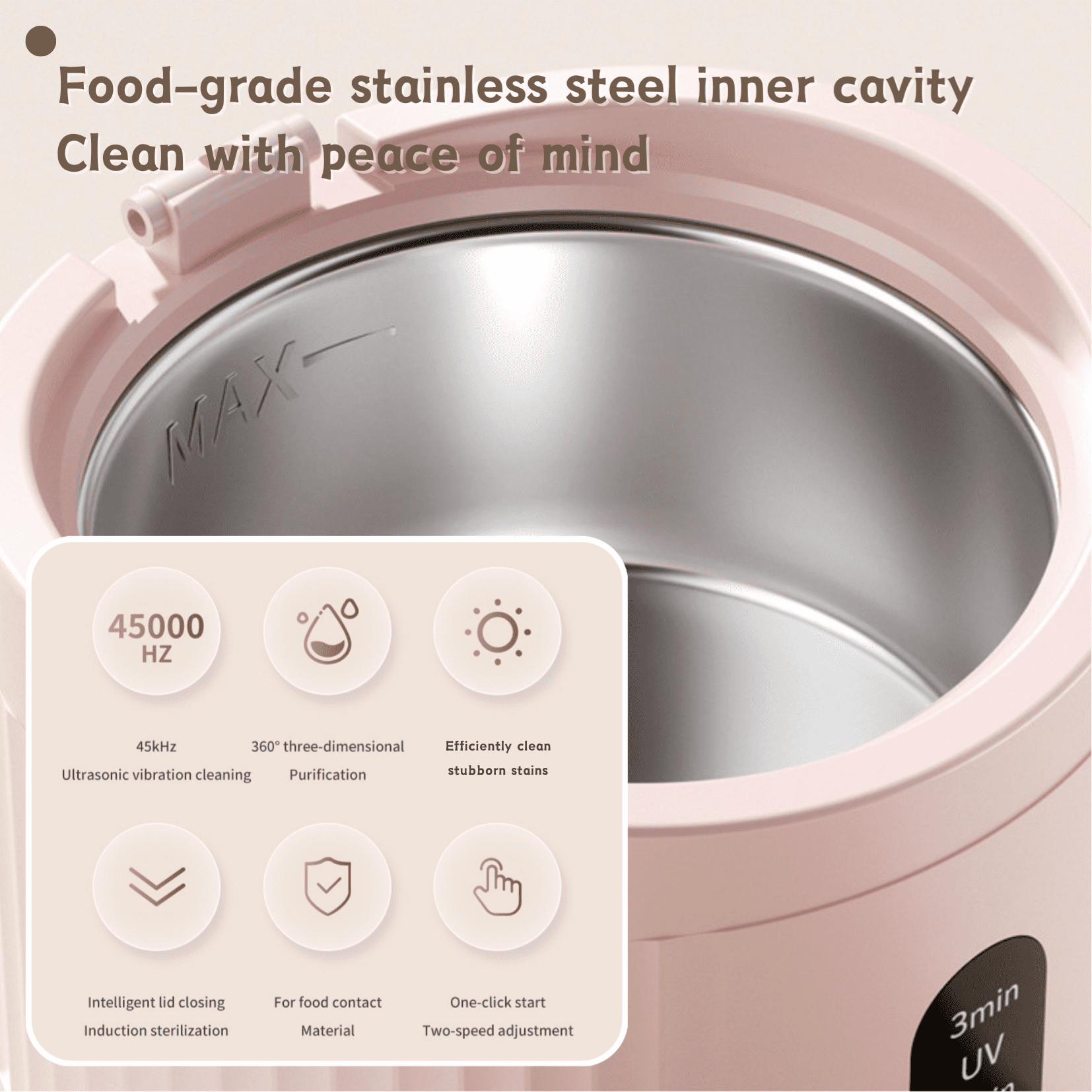 High-frequency Vibration Jewelry & Retainer Cleaner Machine, Multi-Speed & Timer, Portable Stainless Steel Design