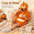 thumbnail image 2 of Wiyuqeen Soft Flannel Plush Pumpkin Hooded Sleep Dress for Women Halloween Jack O Lantern Onesie Pajamas Oversized Long Sleeve Loungewear Cute Holiday Gift for Fall Halloween Party, 2 of 9