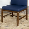thumbnail image 6 of Walker Edison Modern Acacia Modular Patio Armless Chair, Dark Brown/Navy, 6 of 14