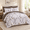 Grey Floral-Queen, variant on Pink Floral King 7 Piece Bed-in-a-Bag Botanical Flower Pom-Pom Soft Lightweight Bedding Set
