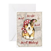 CafePress - Welsh Corgi Pirate - Greeting Card, Blank Inside Glossy