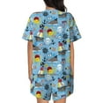 thumbnail image 3 of Lsque Pirate Marine Animals Women's Short-Sleeved Pajama Set - 2 Piece Soft and Lightweight Sleepwear Set-Medium, 3 of 9