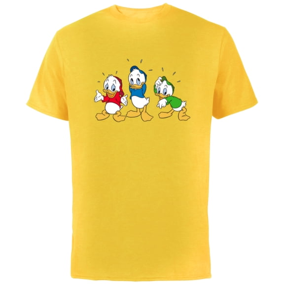 Disney Huey, Dewey, and Louie - Short Sleeve Cotton T-Shirt for Adults -Customized-Yellow
