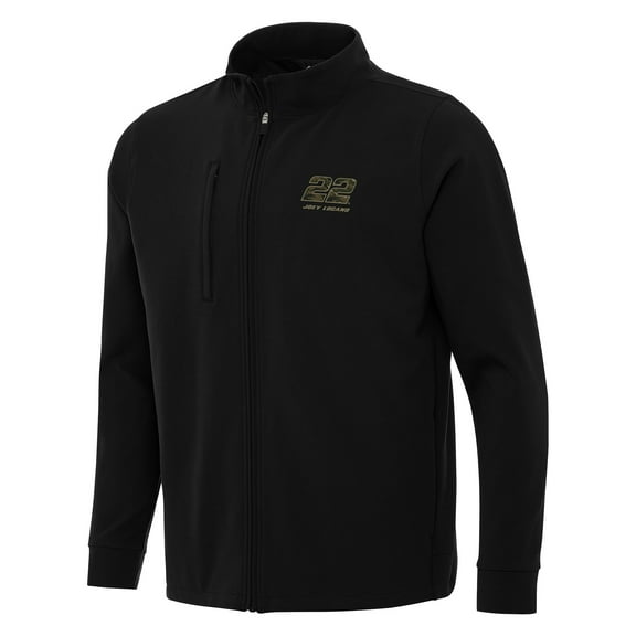 Men's Antigua Black Joey Logano Regard Full-Zip Jacket