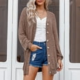 thumbnail image 4 of Women's Cardigan Sweater Button Up Long Sleeve Oversized Knit Cardigan Open Front Loose Outerwear, 4 of 5