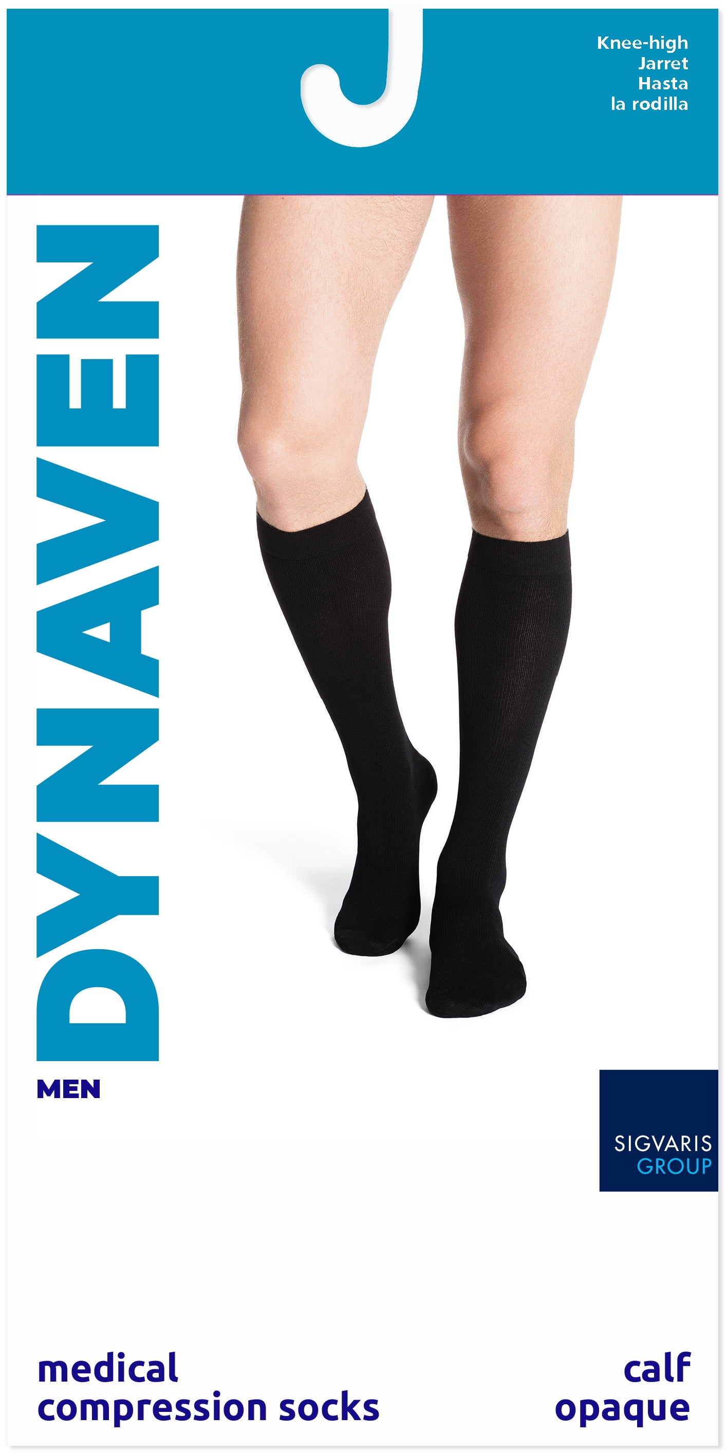 SIGVARIS Men’s DYNAVEN Closed Toe Calf-High Socks 20-30mmHg