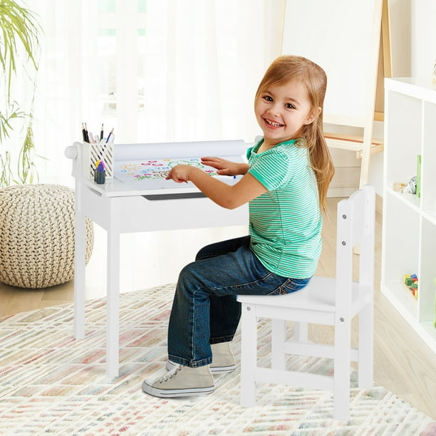 Costway Children's Drawing DIY Activity Table Chair Set