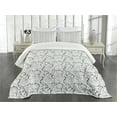 thumbnail image 3 of Ambesonne Black and White Quilted Bedspread Set 2 Pcs, Swirling Motifs, Twin Size, Black and White, 3 of 5