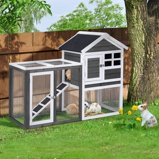 Gojooasis Wooden Chicken Coop, 80in Large Chicken Run with Pull