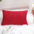 thumbnail image 3 of Unique Bargains Corduroy Texture Decorative Throw Pillow Cover Red 12" x 18", 3 of 8