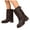 Brown, variant on Chenyee Womens Fold Over Boots for Women Fashion Wide Width Chunky Heel Mid Calf Motorcycle Booties