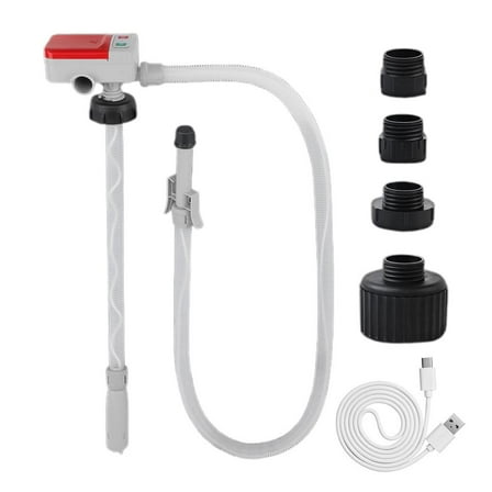 Fuel Transfer Pump with Auto-Stop Sensor, Portable Liquid Pump, 2.4GPM 51" Hose Transfer Pump Battery Powered with 4 Tank Adapter, with Nozzle for Gasoline, Diesel, Oil