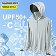thumbnail image 2 of cllios Mens Sun Protection Shirts Hooded UPF 50+ Long Sleeve Fishing Shirt with Mask UV Neck Gaiter Full Zip up Hoodie with Pockets, 2 of 4