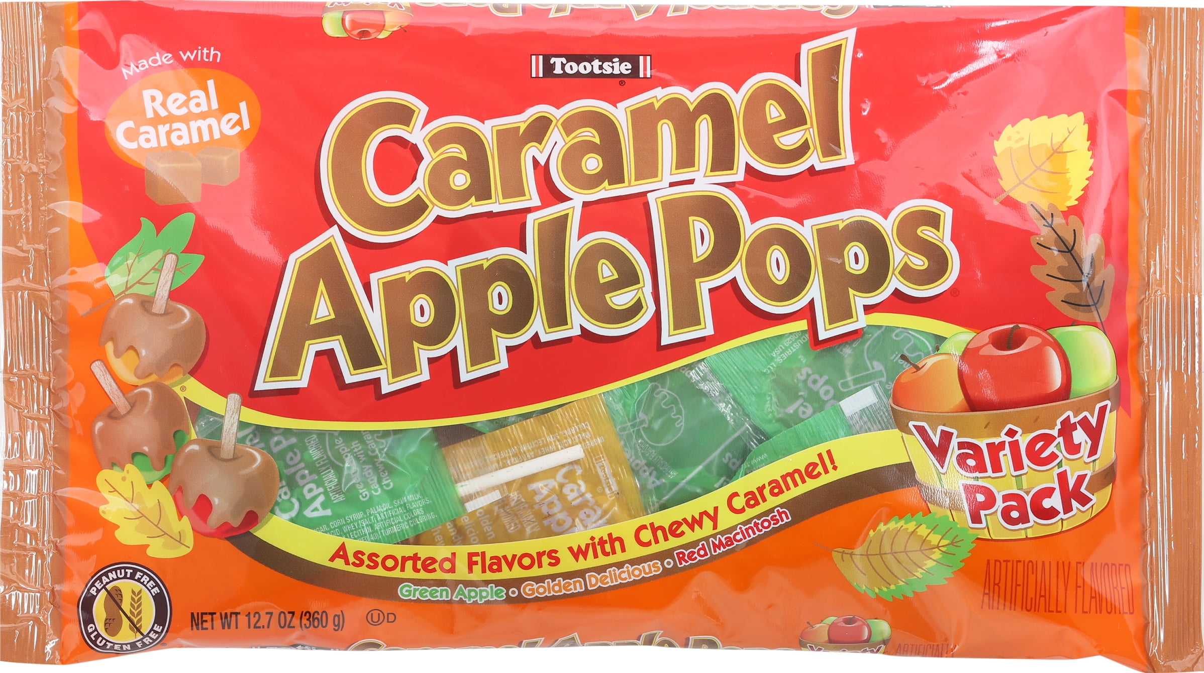 Tootsie Caramel Apple Pops Assorted Apple Orchard 12.7 oz. Limited