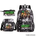 thumbnail image 3 of Minecraft Backpack Lunch Bag Pen Case Large Capacity Cartoon Lightweight Backpack, 3 of 8