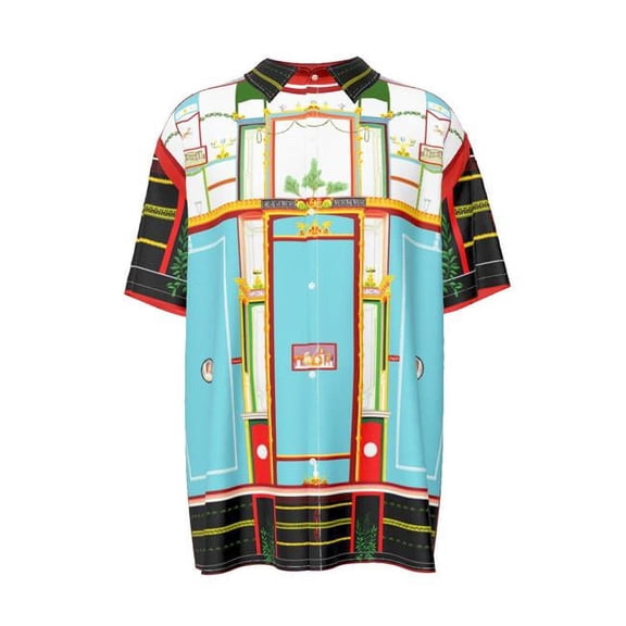 The House of Divino ADS-3MCSDS08-06CL9-FFFFFF-S Randalls Recess Short Sleeve Button Shirts - Small