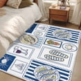 thumbnail image 4 of Summer Ocean Area Rugs 3'x5', Small Throw Rugs for Living Room Bedroom, Nautical Coastal Fish Food Wine Crab Navy Blue Indoor Outdoor Rug Non-Slip Low Pile Carpet Runner Reversible Floor Mats, 4 of 8