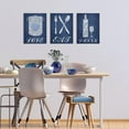 thumbnail image 3 of 3 Piece Kitchen Wall Art Eat Love Inspirational Quote Sign Restaurant Cafe Bar Decorations Navy Blue Poster Print on Canvas Framed for Farmhouse Country Home Dining Room Decor Ready to Hang, 3 of 6